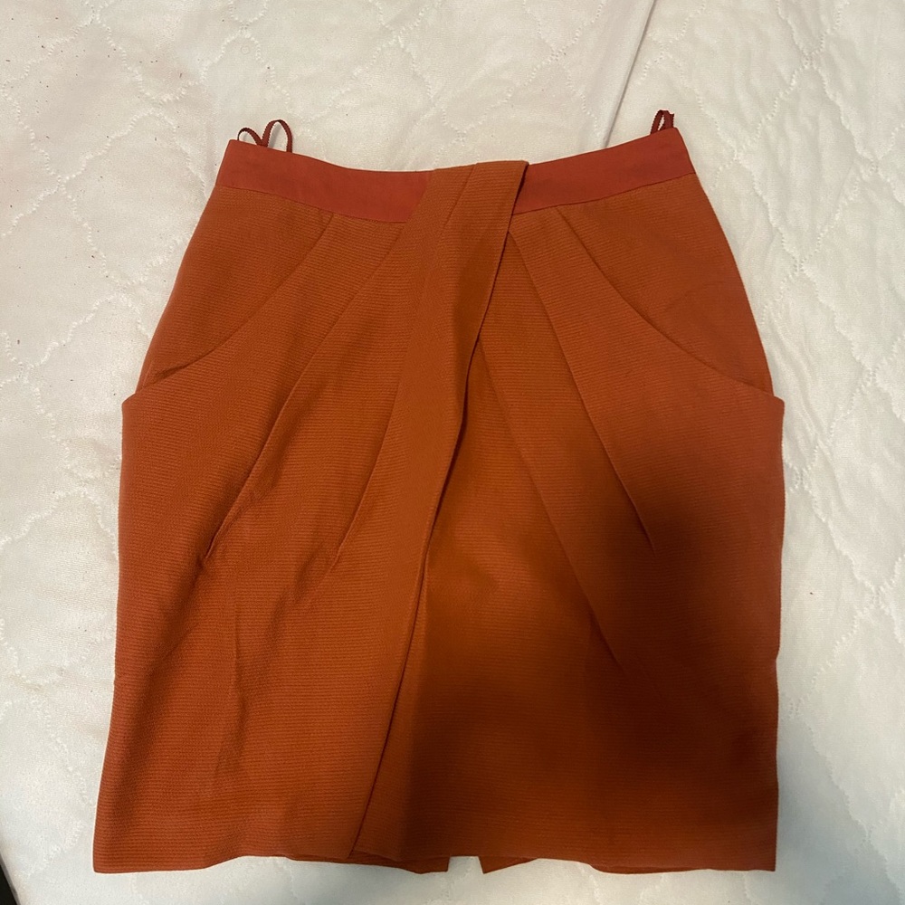 Anthropologie Fei Rust Wrap Skirt 6 NWT